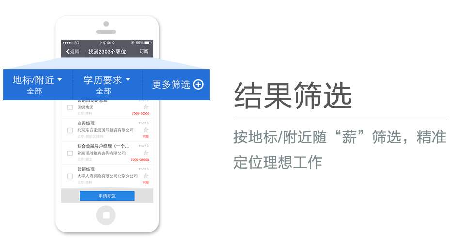 按地標/附近隨“薪”篩選，精準定位理想工作